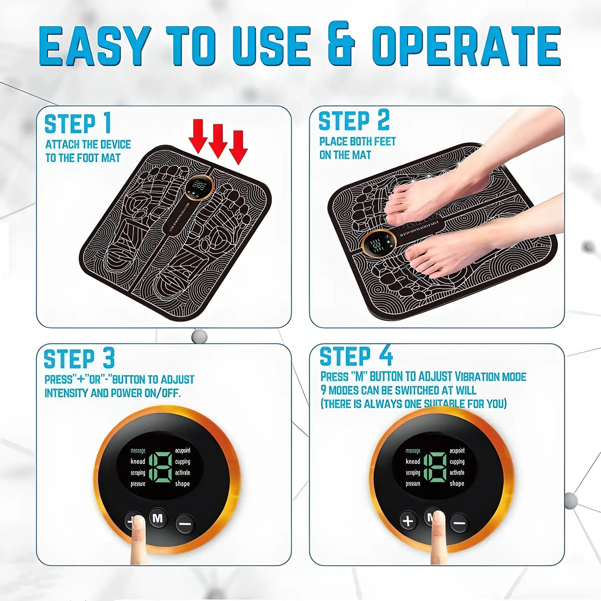 Slava™ Foot Massage Pain Reliever, Wireless Electric Ems Massage Machine