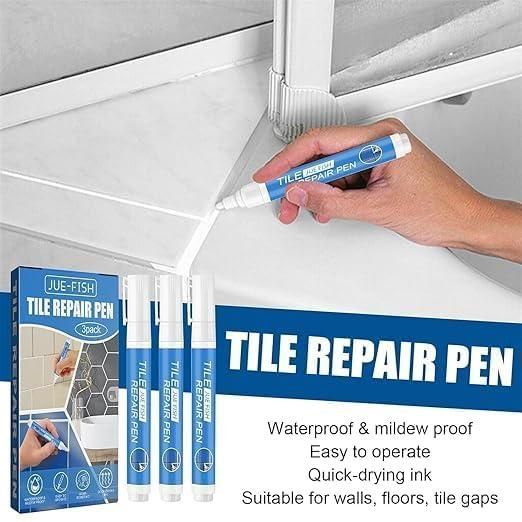 Tile Repair Pen  Grout Pen for Bathroom, Kitchen, Floor & Wall Tiles (Buy1 Get1 FREE)