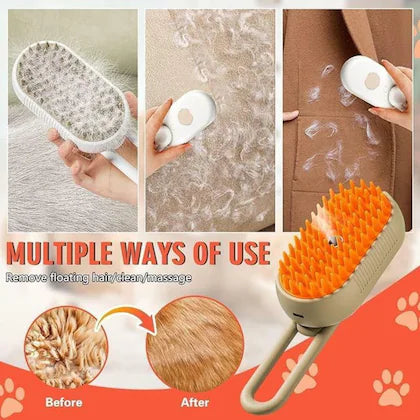 2-in-1 Pet Grooming: Massage + Fur Removal